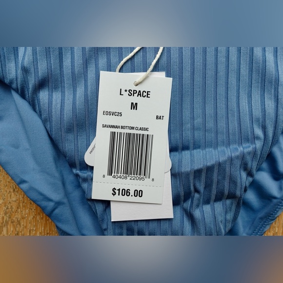 L*Space Blue Ribbed Bikini Set - Picture 4 of 7